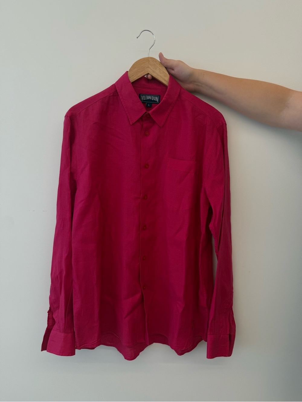 Vilebrequin Men's Vibrant Pink Linen Button-Down Shirt